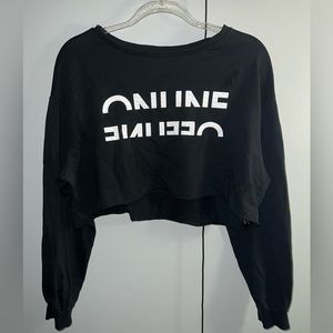 Divided H&M Black Cropped LongTee